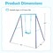 Adjustable Metal Swing Set with Stand and Seat Height 14-28 inches for Kids